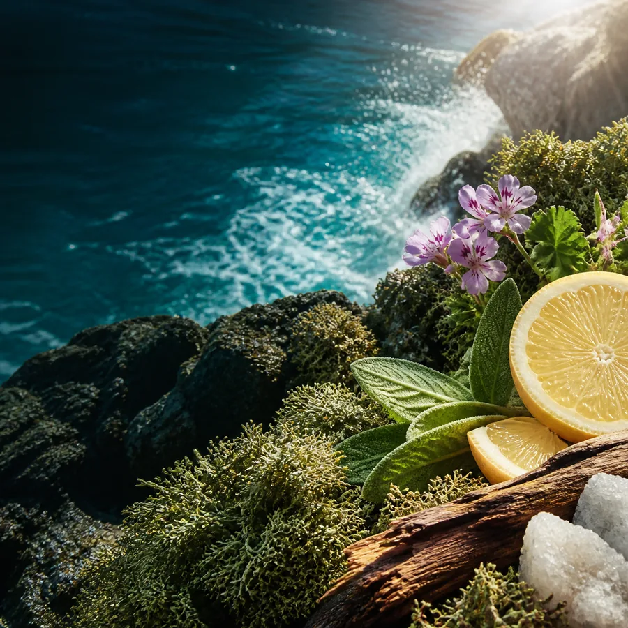 Pacific Rock Moss notes: lemon, coastal moss, sage and cedarwood