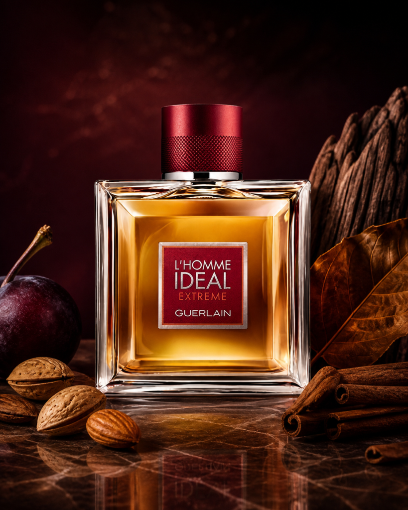 GUERLAIN L HOMME IDEAL EXTREME (M) EDP 100ml fragrance bottle in a scent-inspired setting