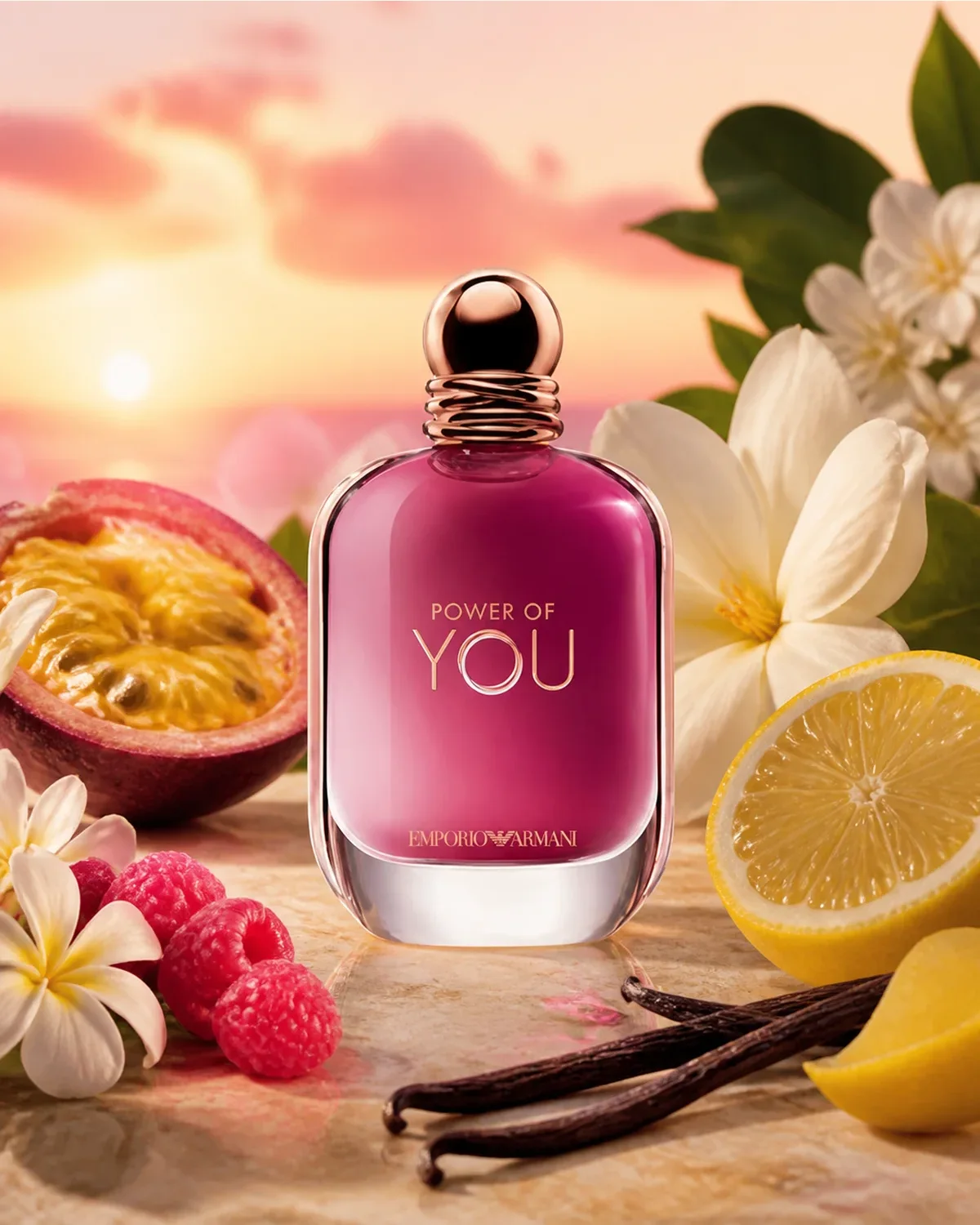 GIORGIO ARMANI POWER OF YOU EDP 90ml fragrance bottle in a scent-inspired setting