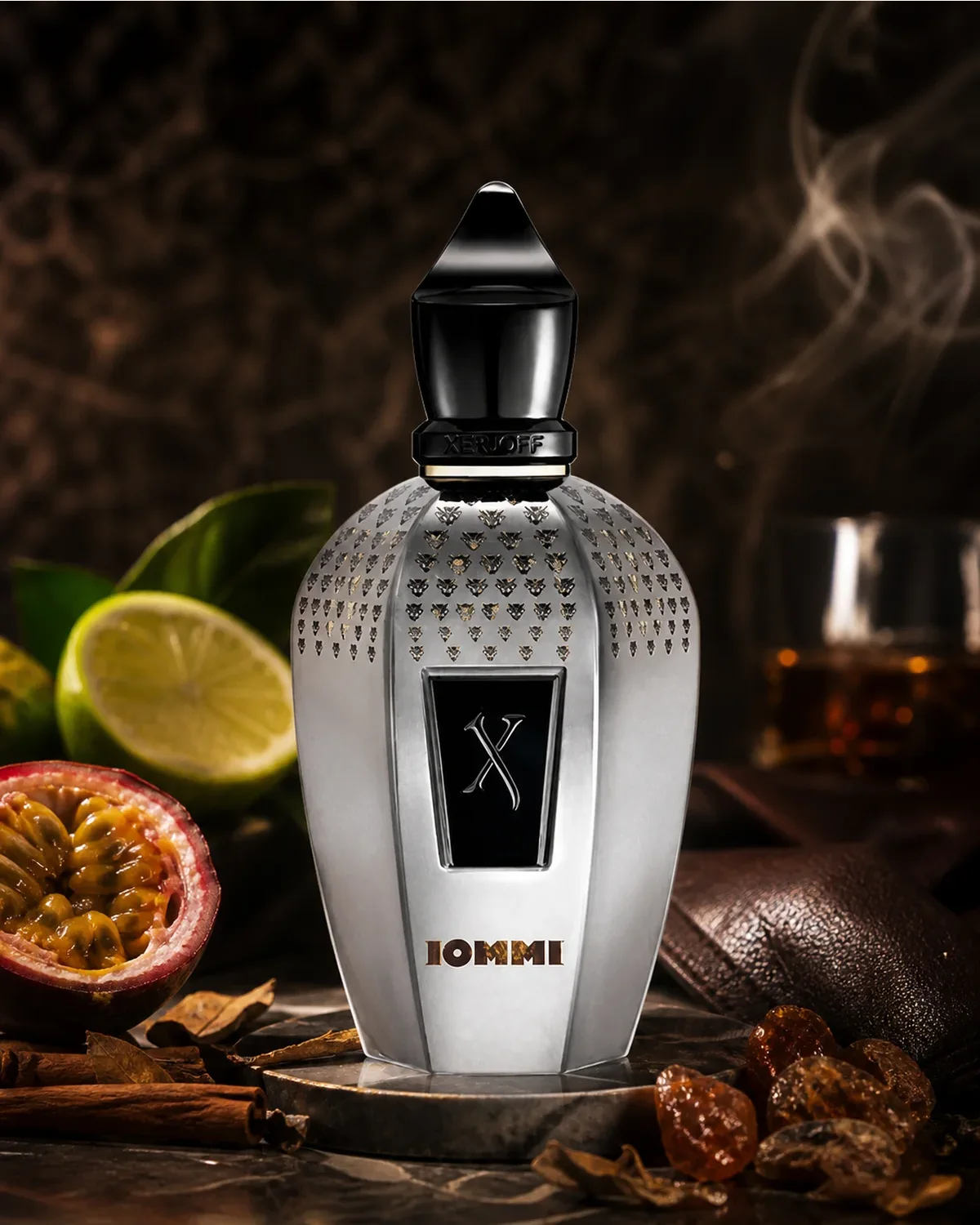 XERJOFF BLENDS TONY IOMMI MONKEY SPECIAL PARFUM 100ml fragrance bottle in a scent-inspired setting